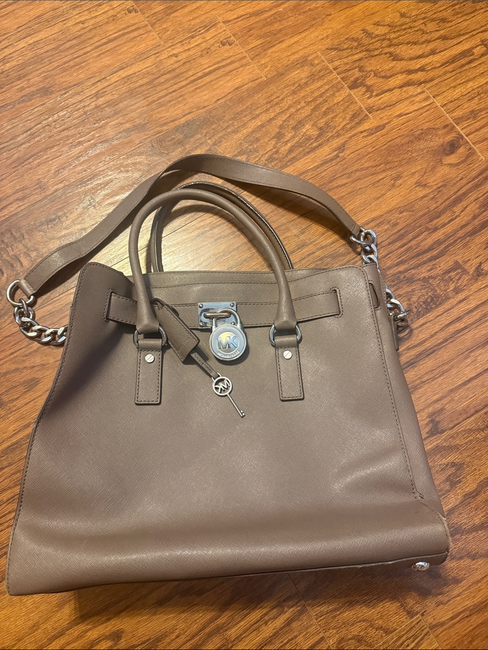 MICHAEL KORS Hamilton Blue Signature Satchel Tote Shoulder Bag